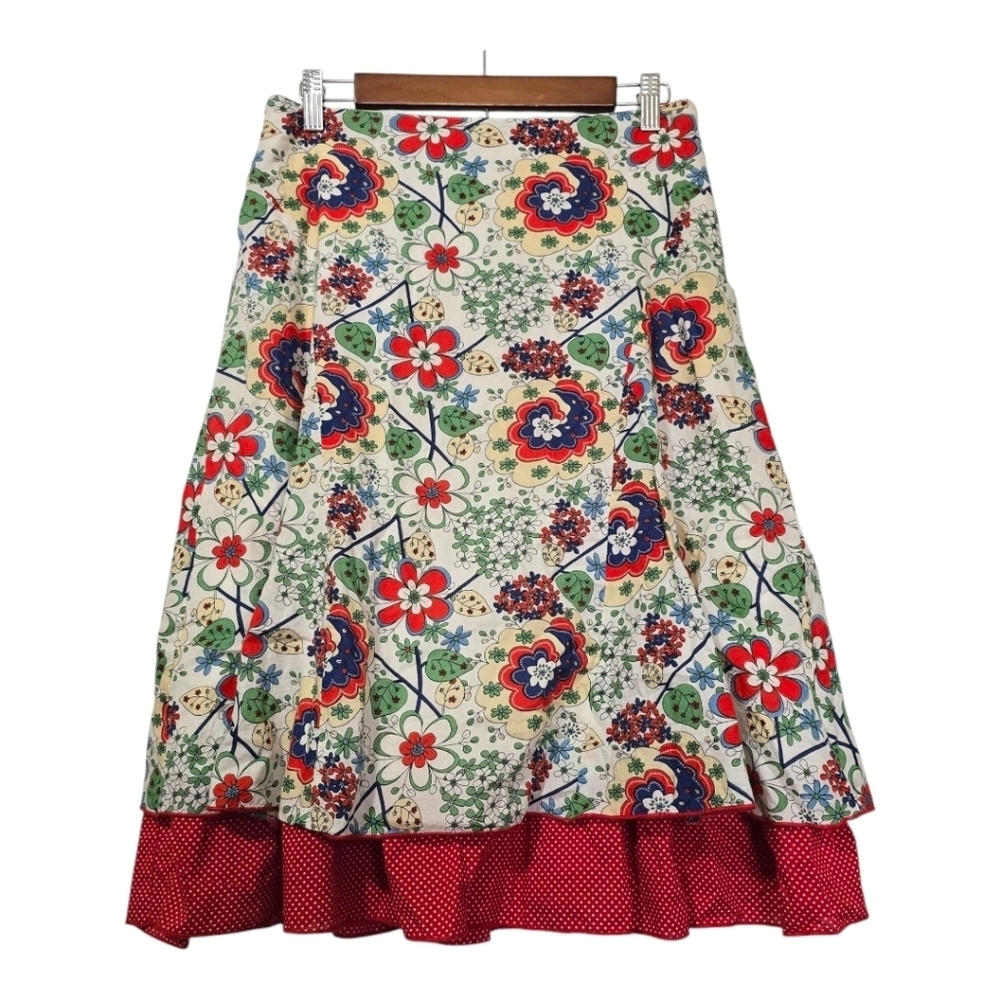 Vintage Final Touch Floral & Polka Dot Midi Skirt - Picture 2 of 6